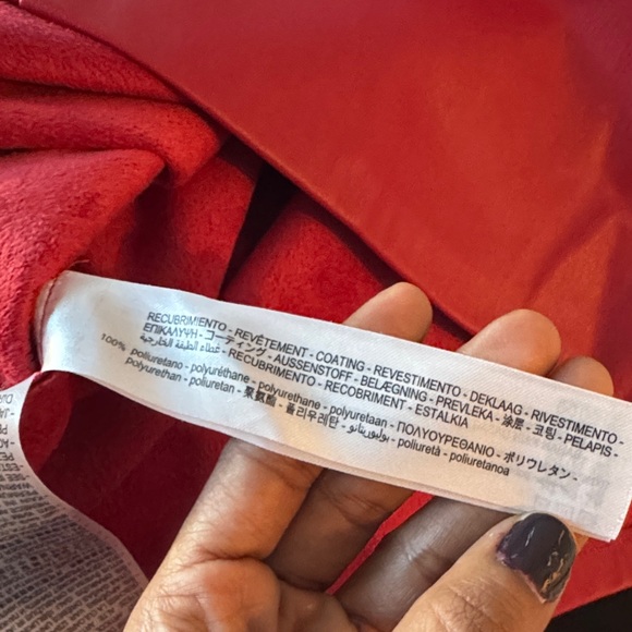 ZARA Faux Leather Red Knot Front Mini Skirt size L - Picture 12 of 12